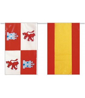 Bandera de plástico España con Castila Leon