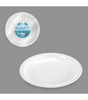 Plato llano de plástico reutilizable 20,5 cm