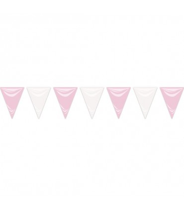 Bolsa Bandera triangular rosa y blanca