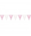 Bolsa Bandera triangular rosa y blanca