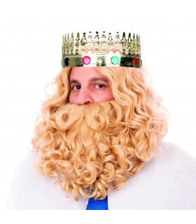 Peluca y barba rey mago rubia