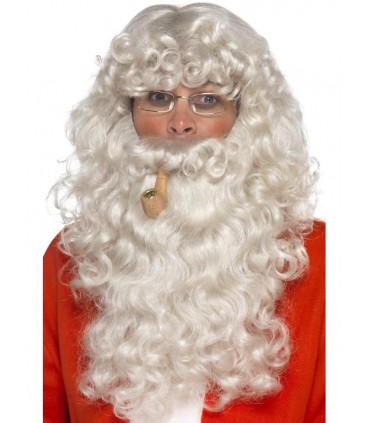 Peluca y barba de Santa Claus