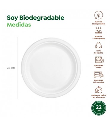 Plato llano 22 cm caña de azúcar