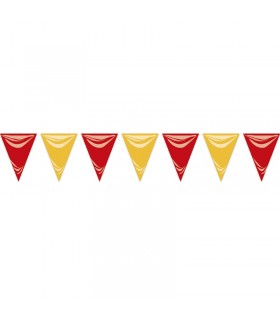 Gallardete plástico rojo y amarillo