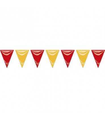 Gallardete plástico rojo y amarillo