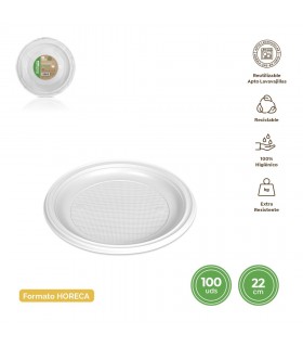 Plato plástico reutilizable 22 cm