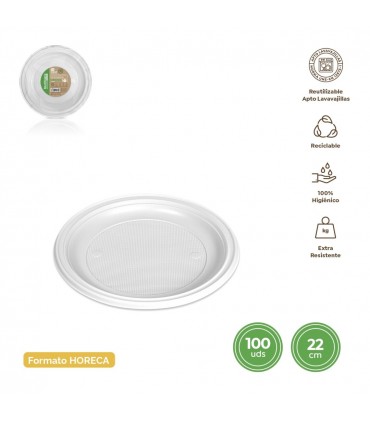 Plato plástico reutilizable 22 cm