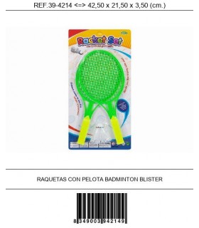 Raquetas con pelota badminton
