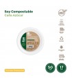 Plato de Postre de Caña de Azúcar Ø17 cm