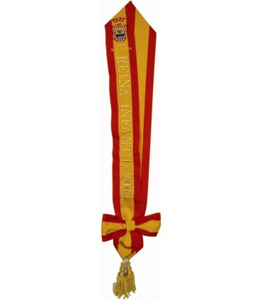 BANDA REINA DE LAS FIESTAS ESCUDO EN CINTA